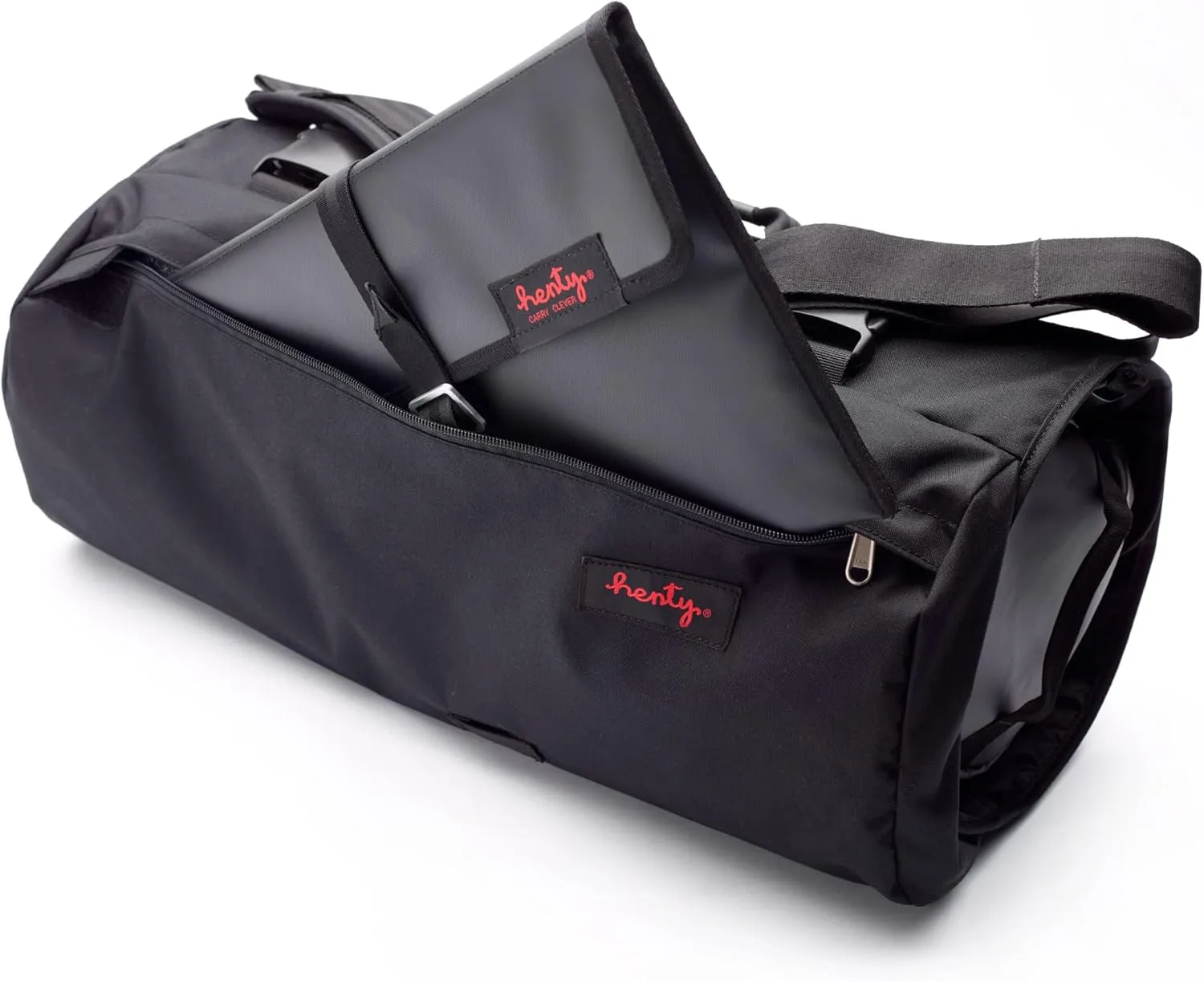 Henty CoPilot Messenger: Convertible Garment Bag for Men and Women - Carry-on Suit and Dress Travel Luggage, Garment Duffel Bag, Black