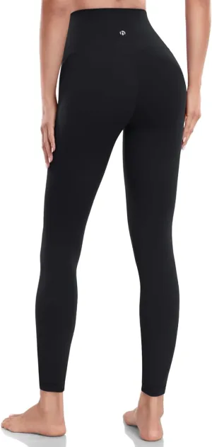 HeyNuts Pure&Plain Workout Pro/Yoga Pro 7/8 Athletic Leggings for Women, High Waisted Compression Tummy Control Pants 25''