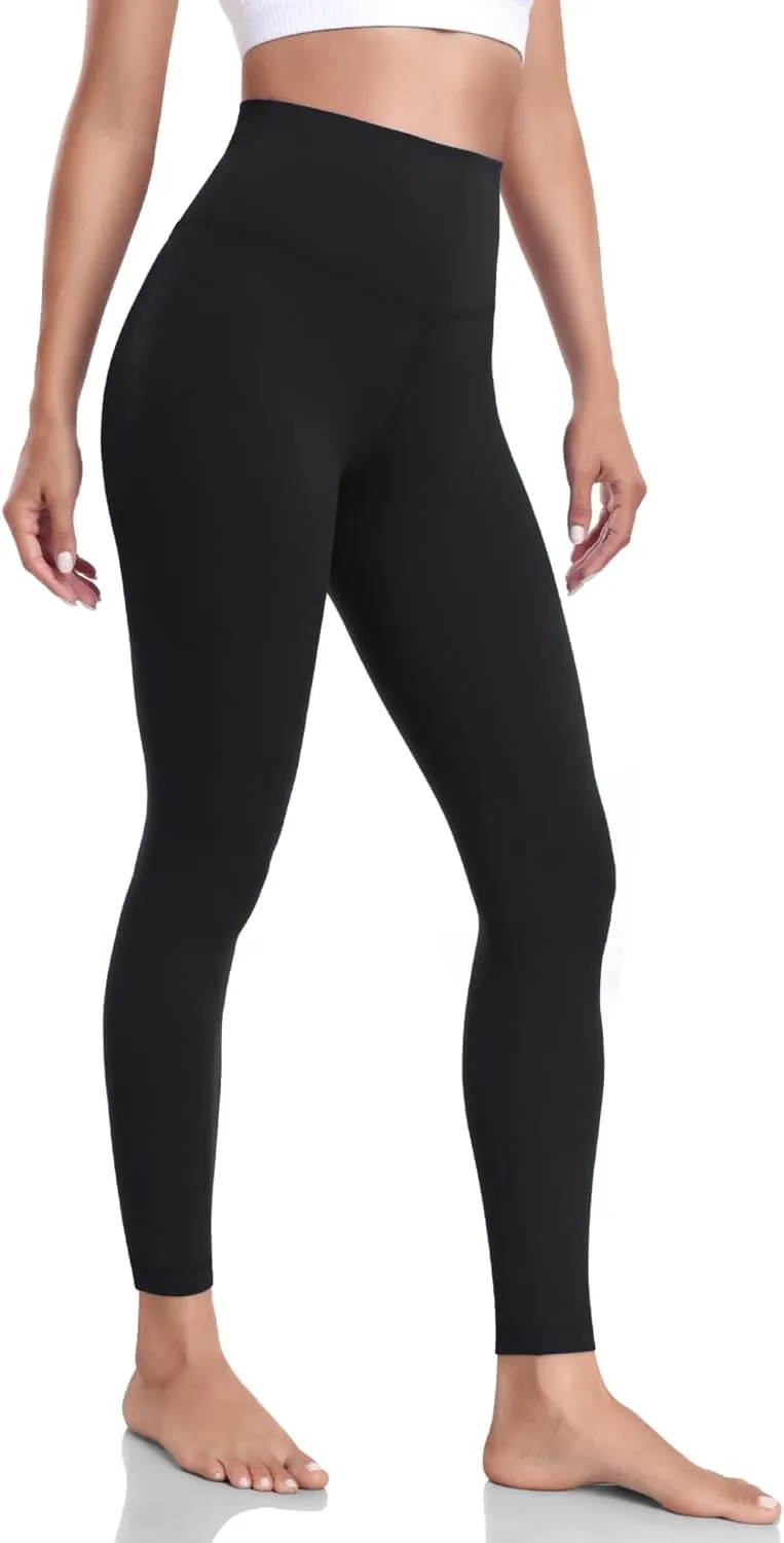 HeyNuts Pure&Plain Workout Pro/Yoga Pro 7/8 Athletic Leggings for Women, High Waisted Compression Tummy Control Pants 25''