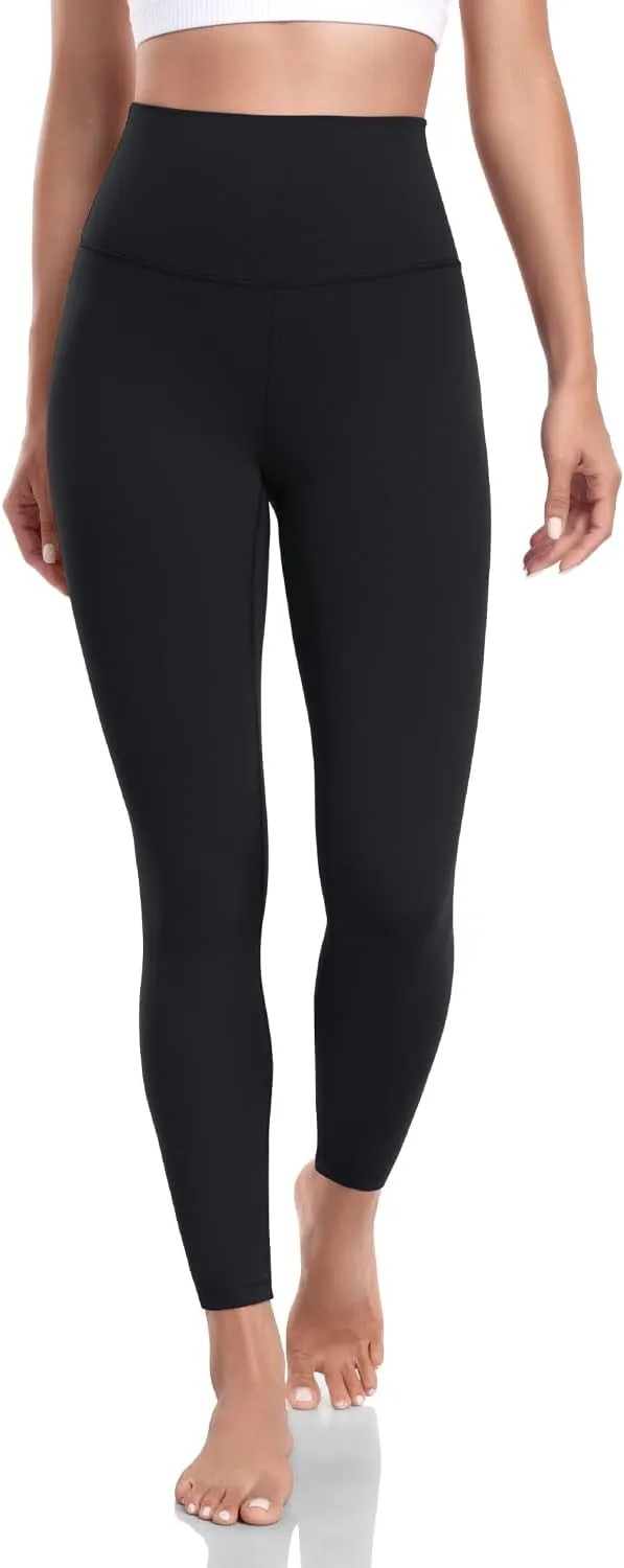 HeyNuts Pure&Plain Workout Pro/Yoga Pro 7/8 Athletic Leggings for Women, High Waisted Compression Tummy Control Pants 25''