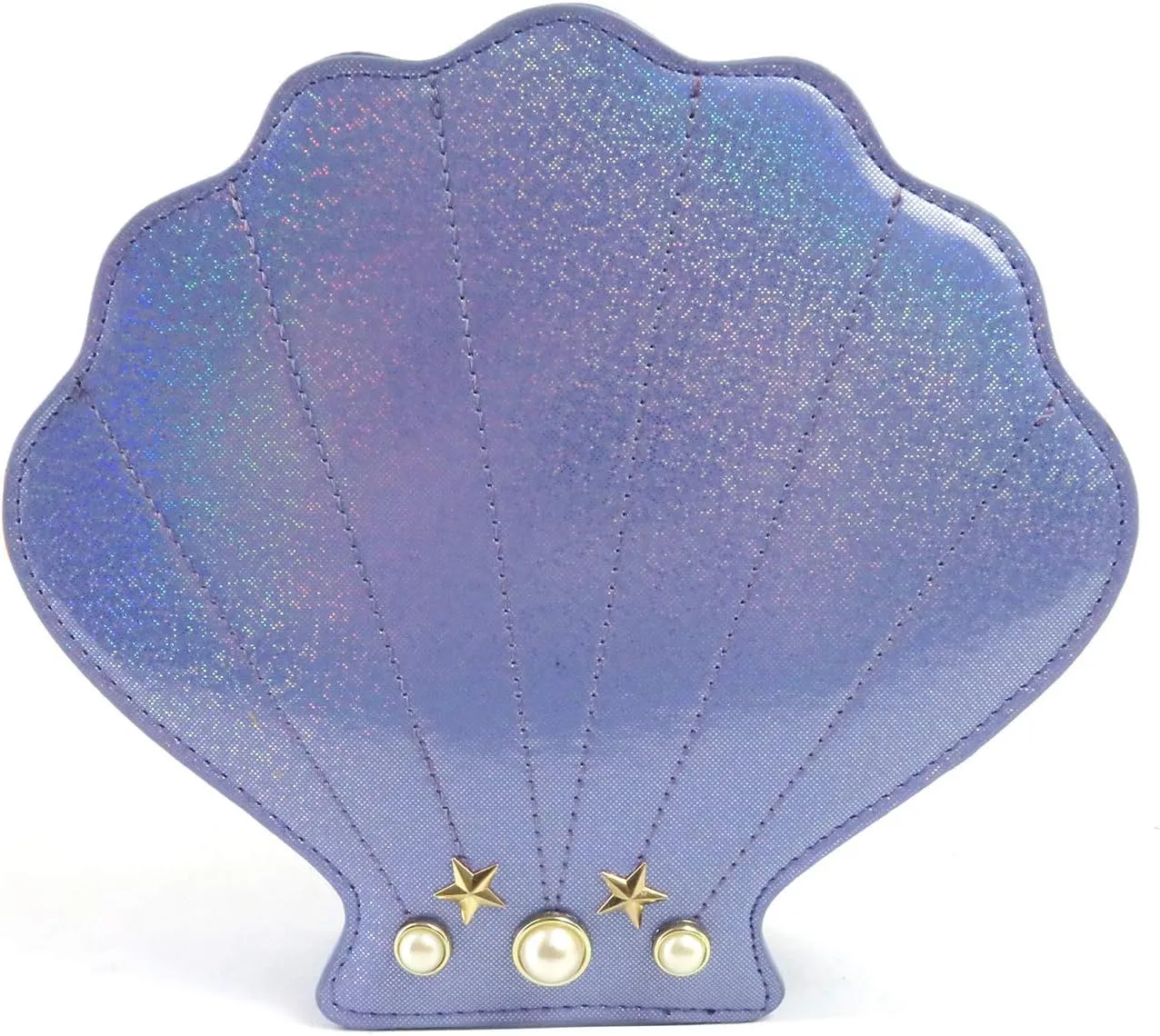 Hologram Laser Shell Shoulder Bags Pearl Cross-body Chain Purse Bags for Womens