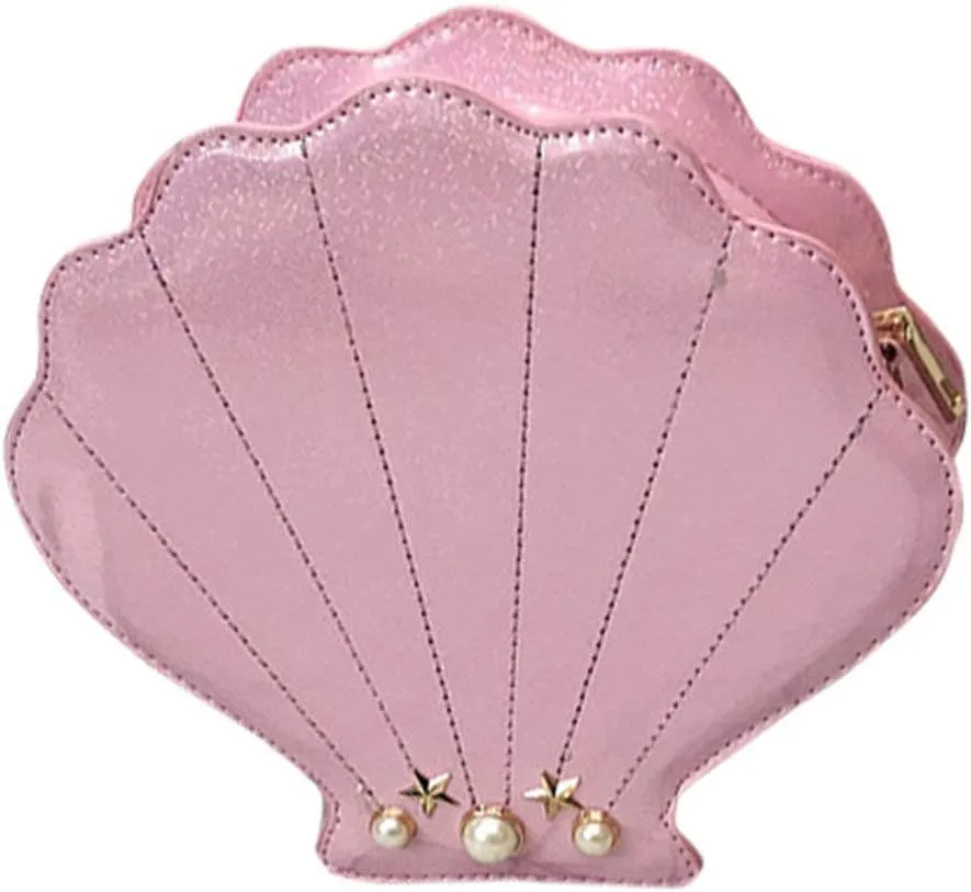 Hologram Laser Shell Shoulder Bags Pearl Cross-body Chain Purse Bags for Womens