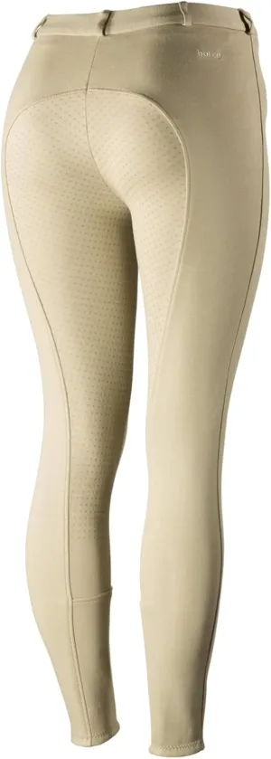 HORZE Active Women's Horse Riding Silicone Grip Full Seat Breeches | Midrise Waist with Front Pocket