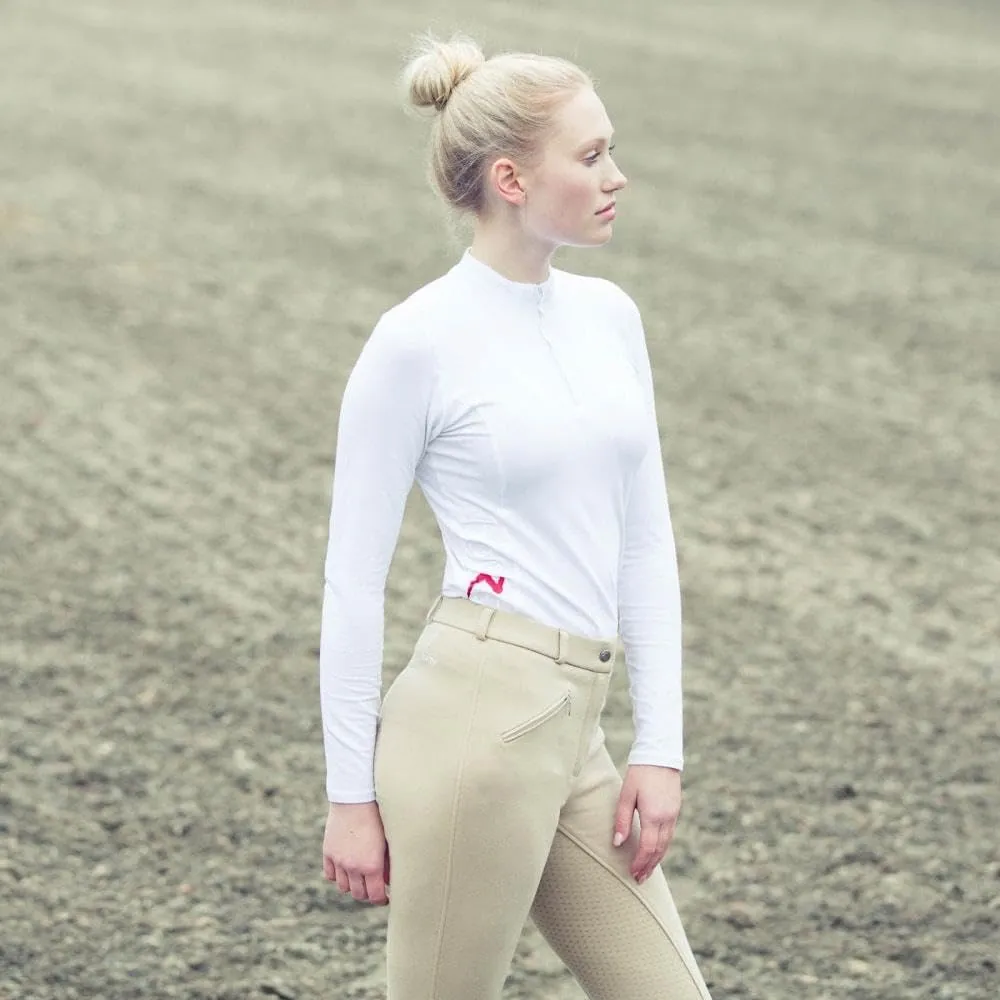 HORZE Active Women's Horse Riding Silicone Grip Full Seat Breeches | Midrise Waist with Front Pocket