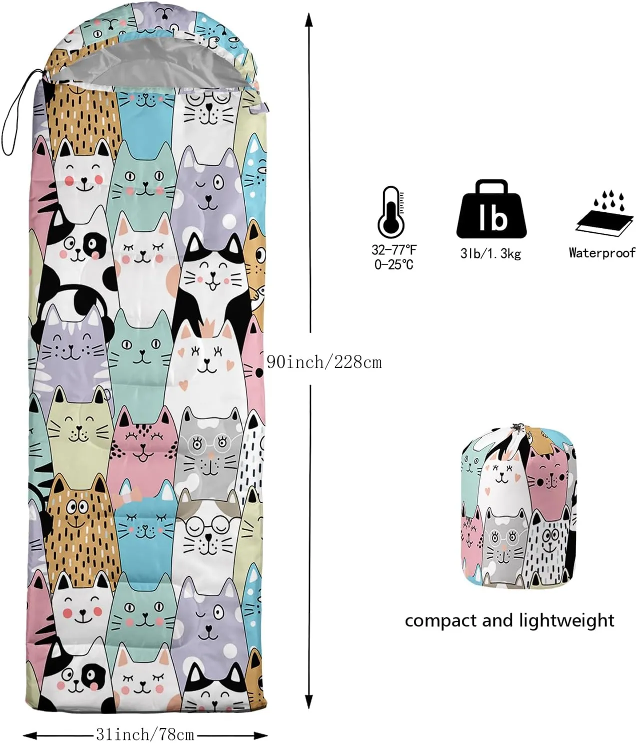 HOSIMA Mermaid Tail Kids Sleeping Bags for Camping Hiking Travel,Purple Fish Scale Backpacking Sleeping Bag Sleep Away Camp Stuff for Girls,4 Seasons Lightweight Sleeping Bags for Adults.