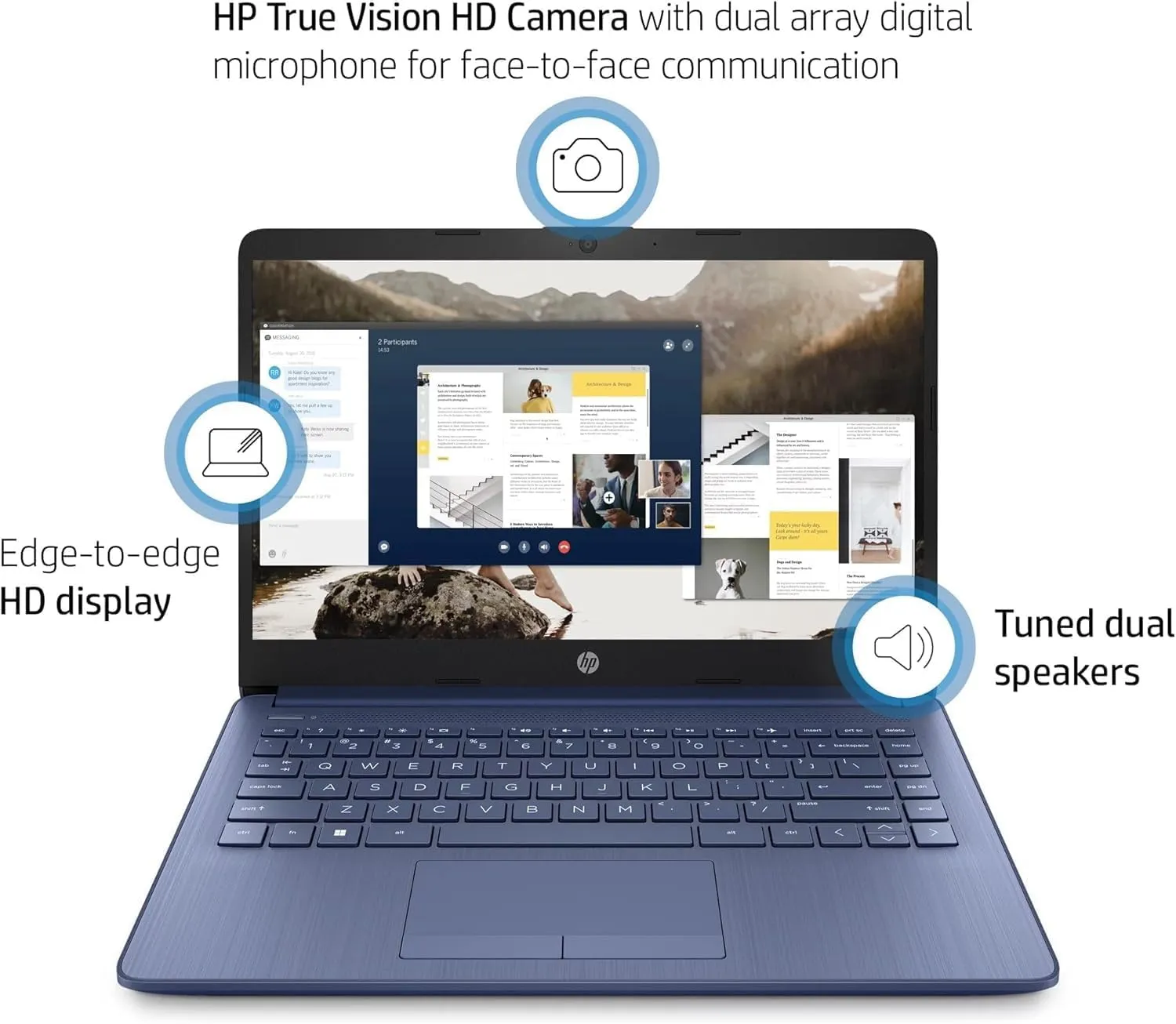 HP 14 Ultrabook • Back to School Limited Edition with Microsoft 365 • Intel 4-Core CPU • 16GB RAM • 1600GB Storage (64GB OnBoard withHP 512GB P500 Portable SSD   1TB OneDrive) • Royal Blue • Win 11