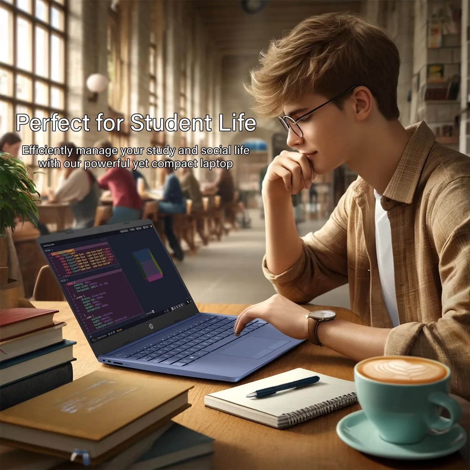 HP 14 Ultrabook • Back to School Limited Edition with Microsoft 365 • Intel 4-Core CPU • 16GB RAM • 1600GB Storage (64GB OnBoard withHP 512GB P500 Portable SSD   1TB OneDrive) • Royal Blue • Win 11