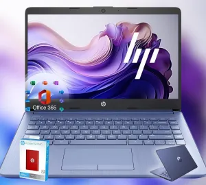 HP 14 Ultrabook • Back to School Limited Edition with Microsoft 365 • Intel 4-Core CPU • 16GB RAM • 1600GB Storage (64GB OnBoard withHP 512GB P500 Portable SSD   1TB OneDrive) • Royal Blue • Win 11
