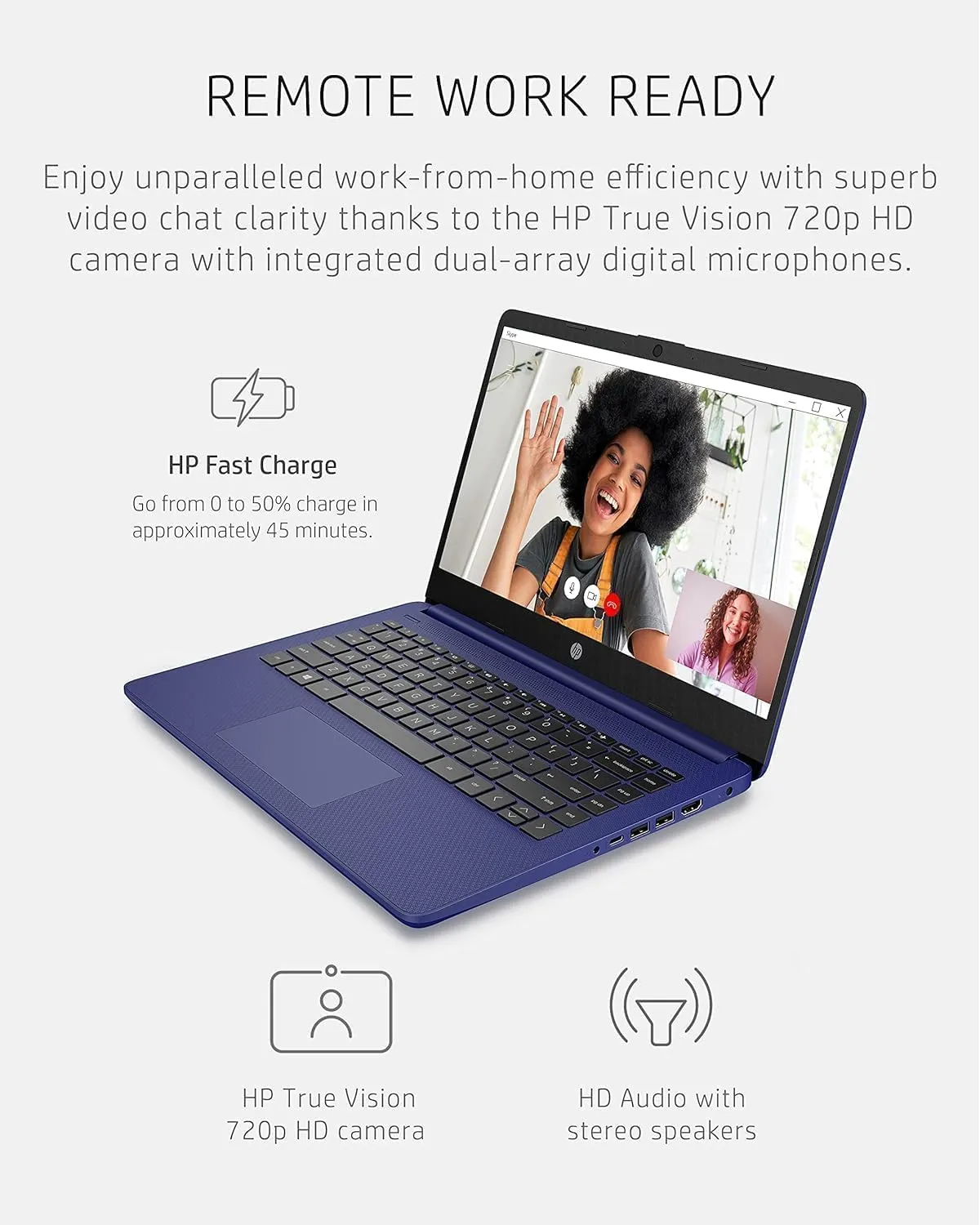 HP 14 Ultrabook • Back to School Limited Edition with Microsoft 365 • Intel 4-Core CPU • 16GB RAM • 1600GB Storage (64GB OnBoard withHP 512GB P500 Portable SSD   1TB OneDrive) • Royal Blue • Win 11