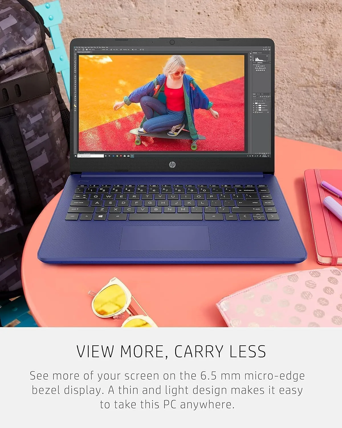 HP 14 Ultrabook • Back to School Limited Edition with Microsoft 365 • Intel 4-Core CPU • 16GB RAM • 1600GB Storage (64GB OnBoard withHP 512GB P500 Portable SSD   1TB OneDrive) • Royal Blue • Win 11