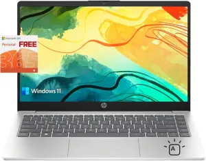 HP 14" IPS FHD Display Laptop, 16GB Memory, 1TB Storage, Backlit Keyboard, Intel Quad-Core Processor Up to 3.7GHz, Type-C, Fast Charge, Microsoft 365 1-Year Included Windows 11S with Accessories