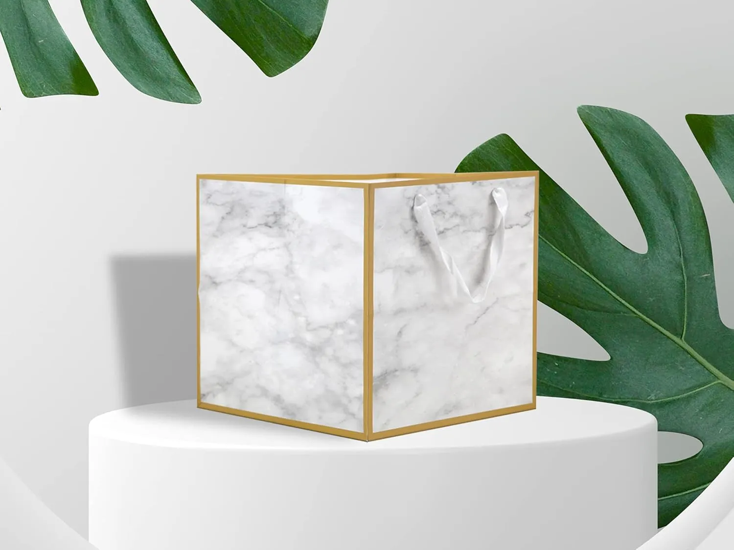 HUAPRINT Kraft Paper Gift Bags with Handles,Marble Paper Bags,12 Pack 6x6x6inch Square Gift Bag, Shopping Merchandise Bags,Party Favor Bags,Birthday,Goodie,Craft Retail,Candy,Cookie,Take Out Bags