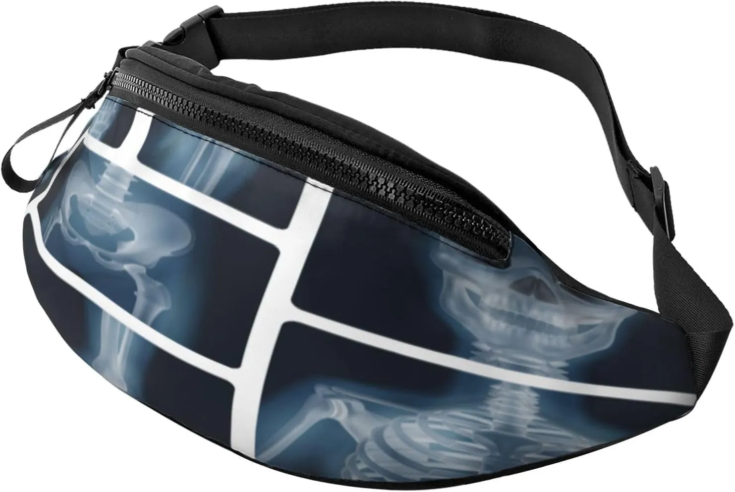 Human Bones X Ray Fanny Pack, Crossbody Waist Packs for Women Men Waist Bags with Adjustable Strap for Travel Running Hiking Sport