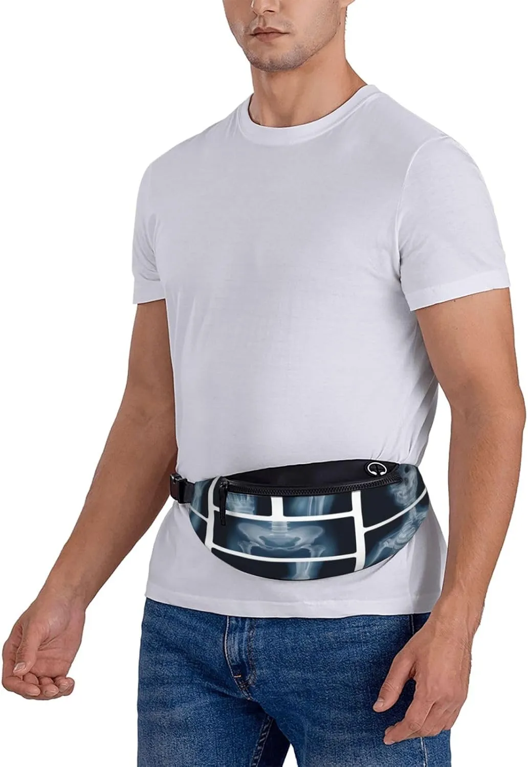 Human Bones X Ray Fanny Pack, Crossbody Waist Packs for Women Men Waist Bags with Adjustable Strap for Travel Running Hiking Sport