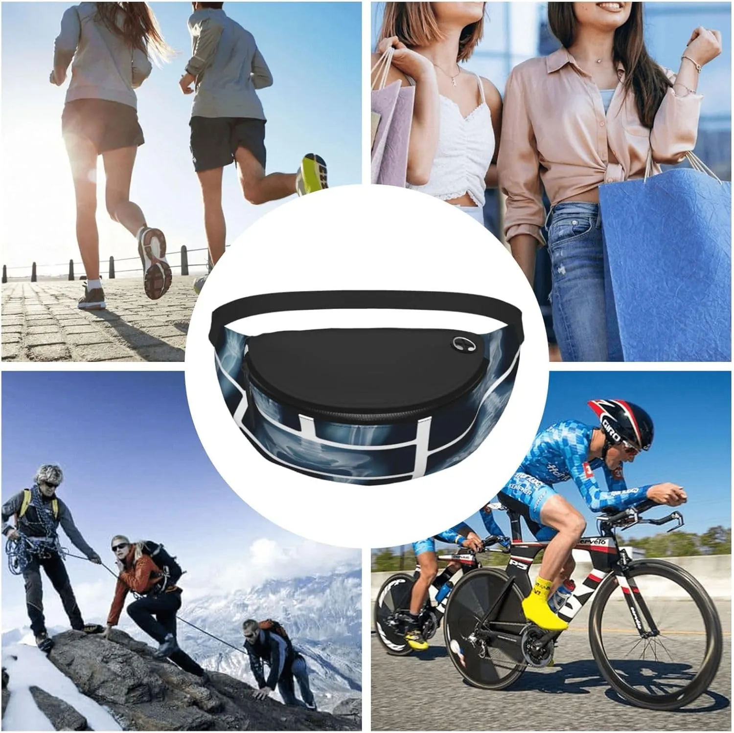 Human Bones X Ray Fanny Pack, Crossbody Waist Packs for Women Men Waist Bags with Adjustable Strap for Travel Running Hiking Sport