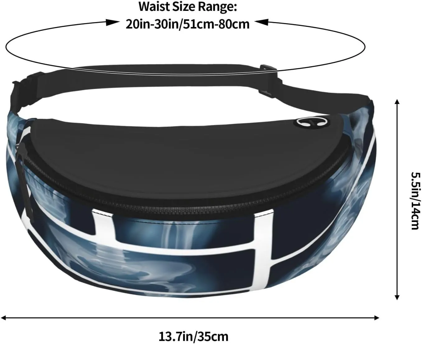 Human Bones X Ray Fanny Pack, Crossbody Waist Packs for Women Men Waist Bags with Adjustable Strap for Travel Running Hiking Sport