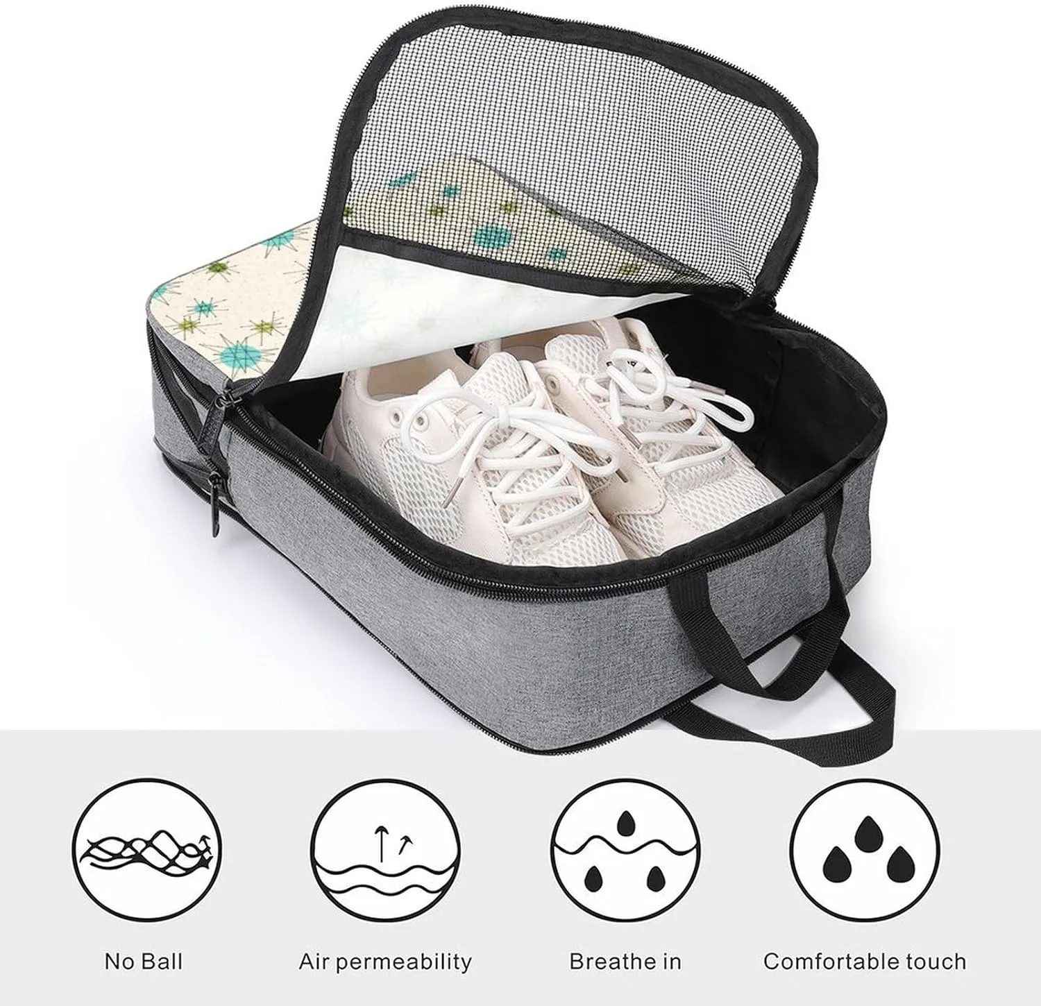 Iconic Atomic Starbursts Portable Large Capacity Travel Shoe Bag