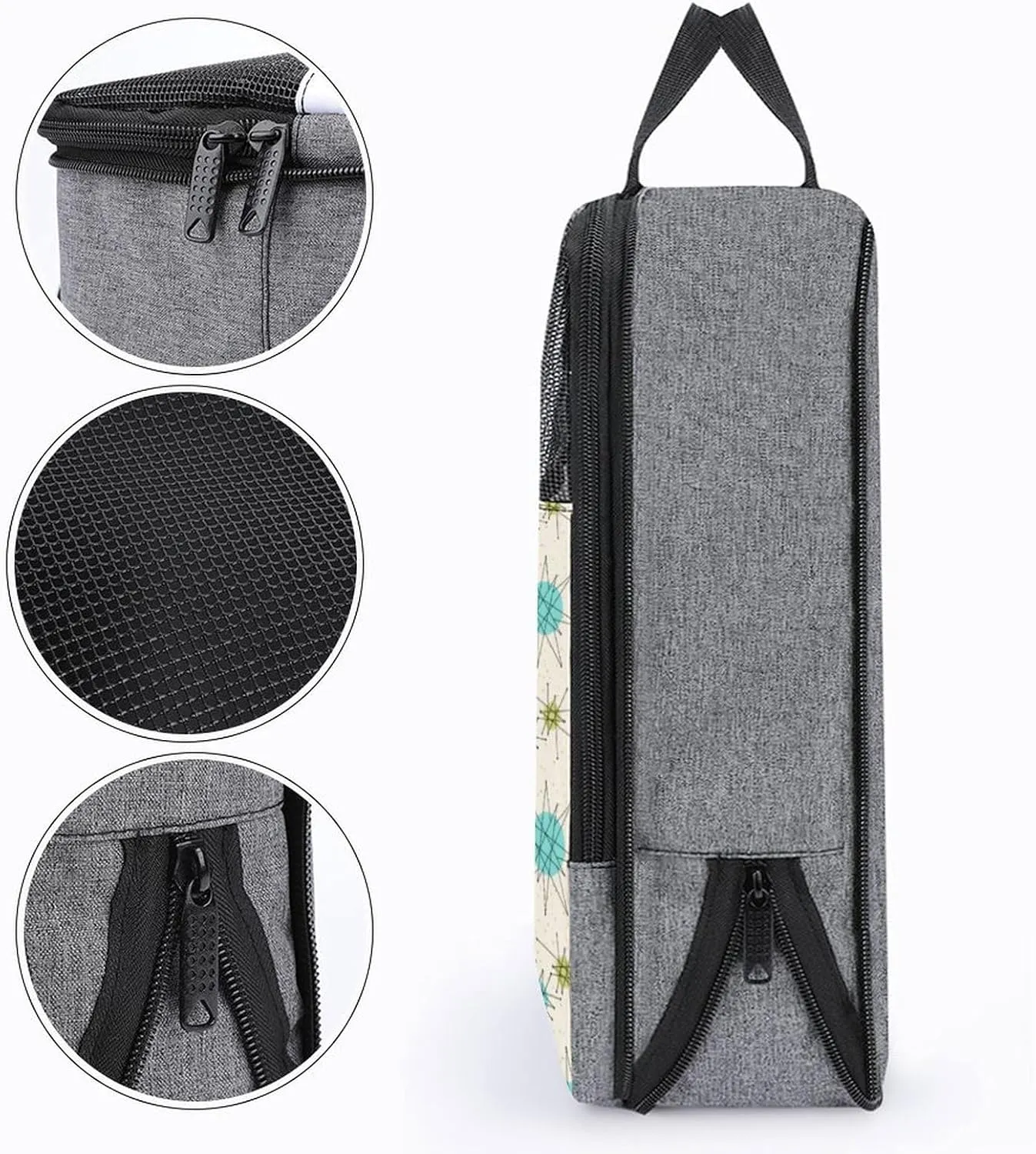 Iconic Atomic Starbursts Portable Large Capacity Travel Shoe Bag