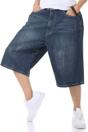 IDEALSANXUN Baggy Jean Shorts for Men Jorts Casual Loose Fit Long Denim Shorts