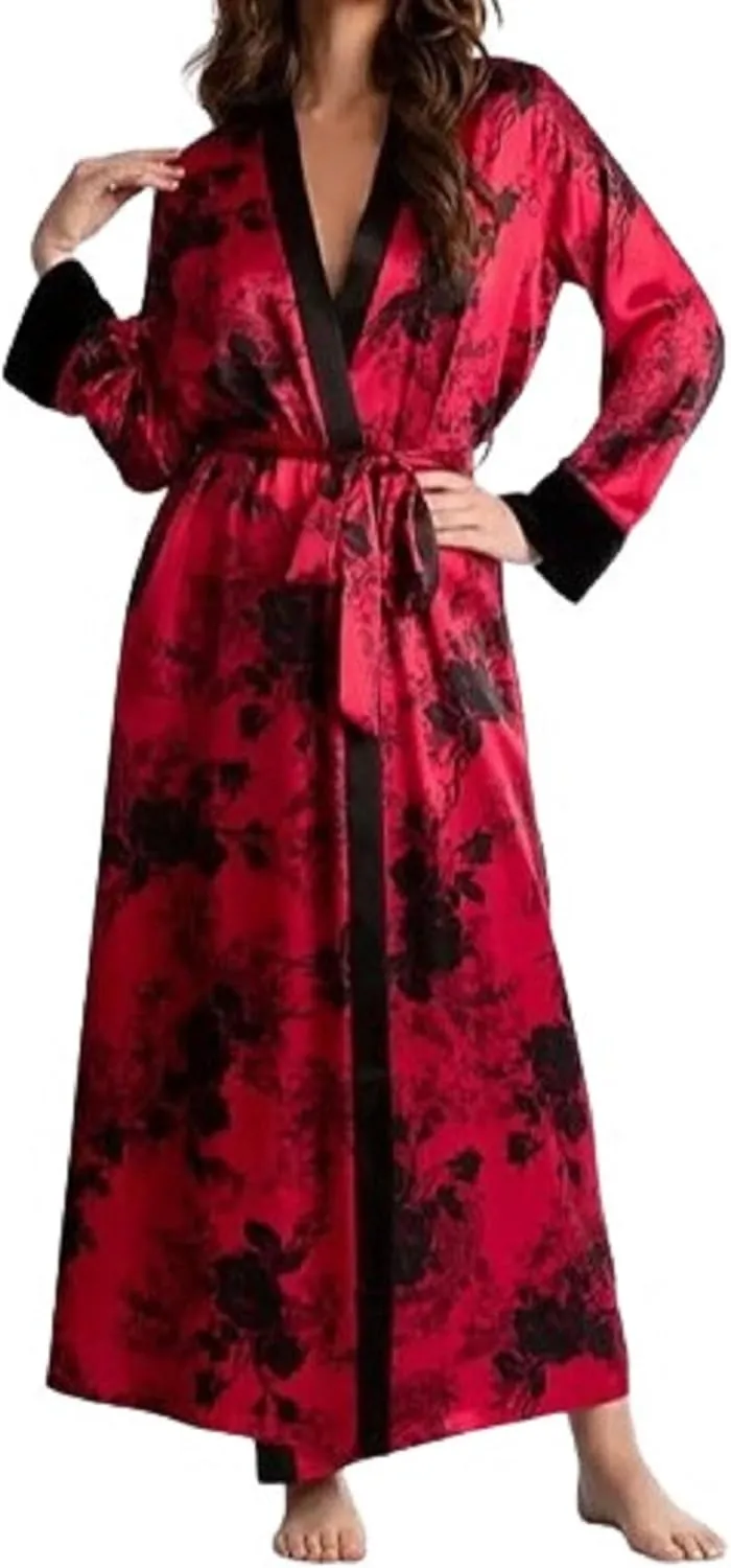 In Bloom by Jonquil Long Red/Black Robe, Medium