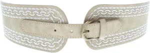 INC International Concepts Embroidered Stretch Belt (Natural, Small/Medium)