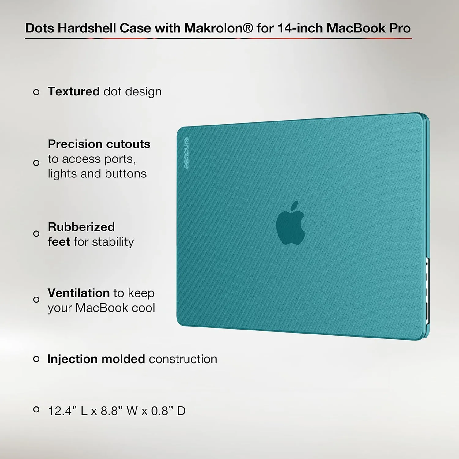 Incase Dots Hardshell with Makrolon® - MacBook Pro 14 inch Case - 2024, 2023, 2022, 2021, M4, M3, M2, M1 - MacBook Case, Laptop Cover, Protective Hard Shell, Scratch Resistant - Fountain Blue