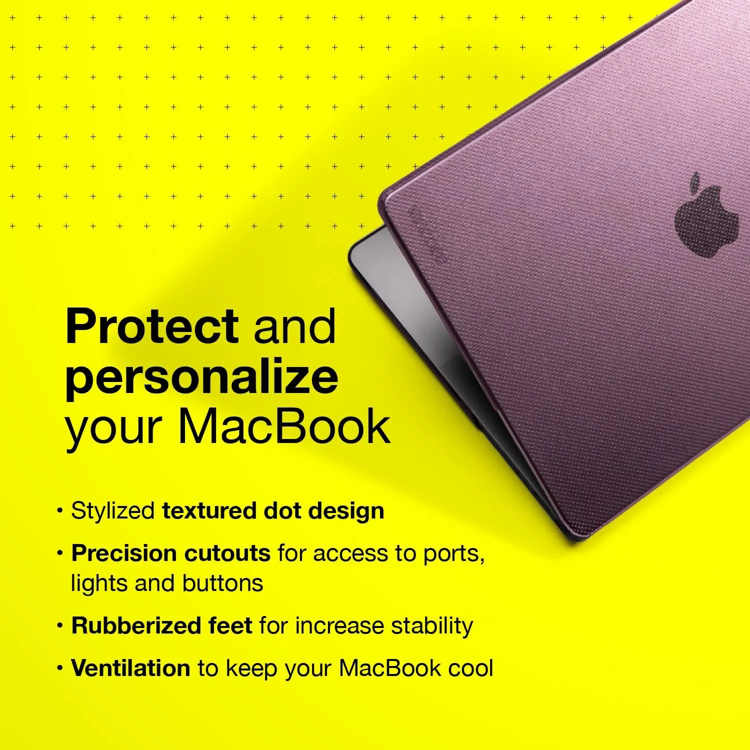 Incase Dots Hardshell with Makrolon® - MacBook Pro 14 inch Case - 2024, 2023, 2022, 2021, M4, M3, M2, M1 - MacBook Case, Laptop Cover, Protective Hard Shell, Scratch Resistant, Lightweight - Black