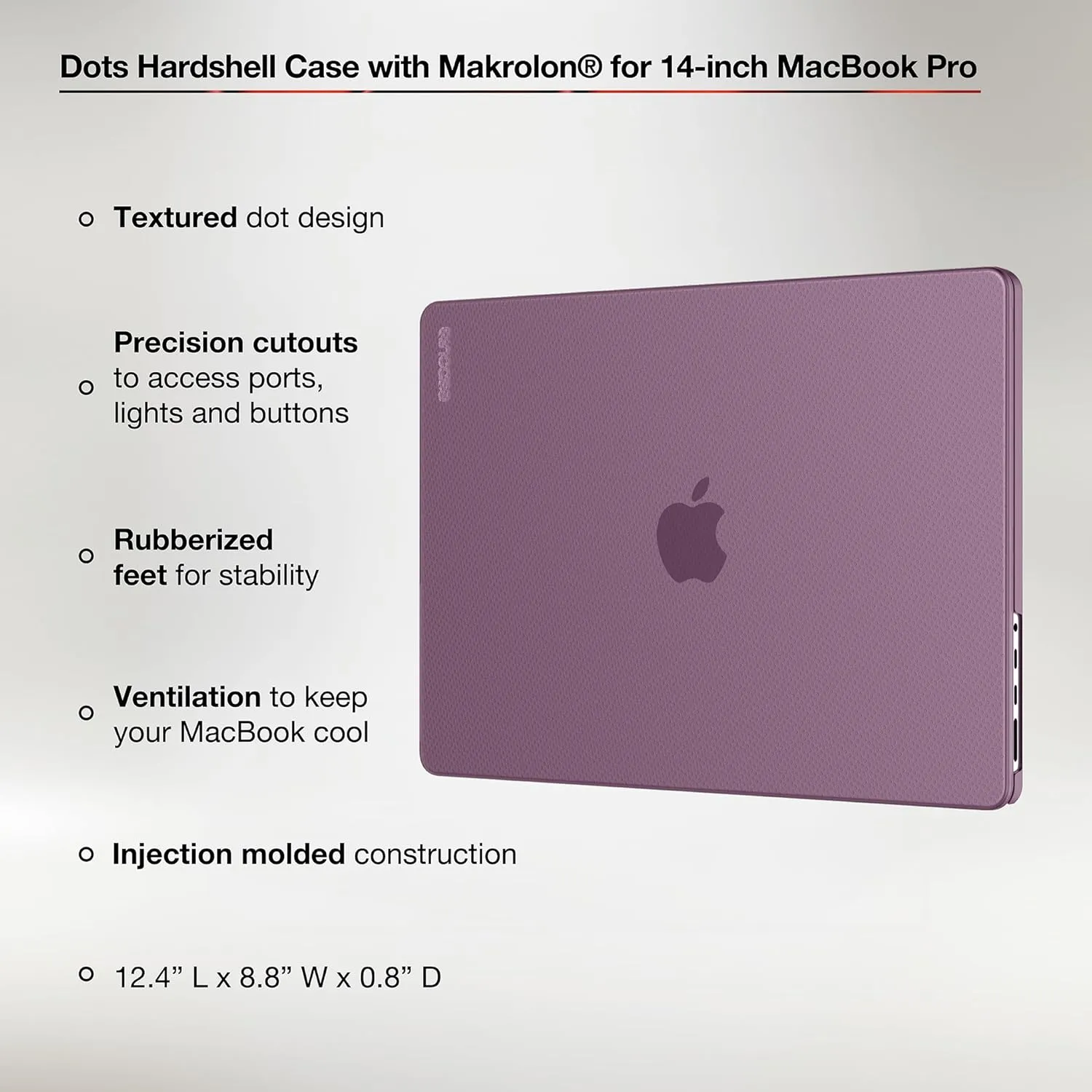 Incase Dots Hardshell with Makrolon® - MacBook Pro 14 inch Case - 2024, 2023, 2022, 2021, M4, M3, M2, M1 - MacBook Case, Laptop Cover, Protective Hard Shell, Scratch Resistant - Nordic Mauve
