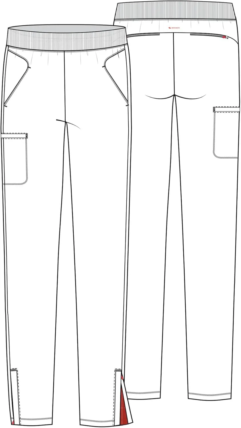 Infinity Cherokee Women's Pull-on Scrub Cargo Pants with Mid-Rise Tapered Leg and 5 Pockets IN120A