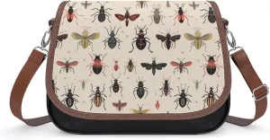 Insect Funny Women's Crossbody Bags Novelty Leather Purse Handbag Shoulder Bag