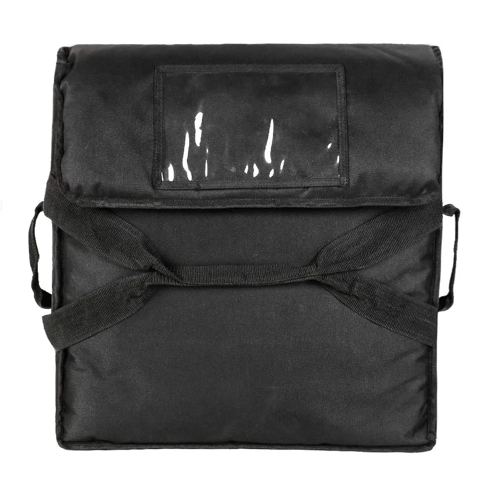 Insulated Food Delivery Bag Pizza Delivery Bags Professional Pizza Warmer Carrier Bags Moisture Free for 2-16" or 2-18" (Black, 20"X20"X6")