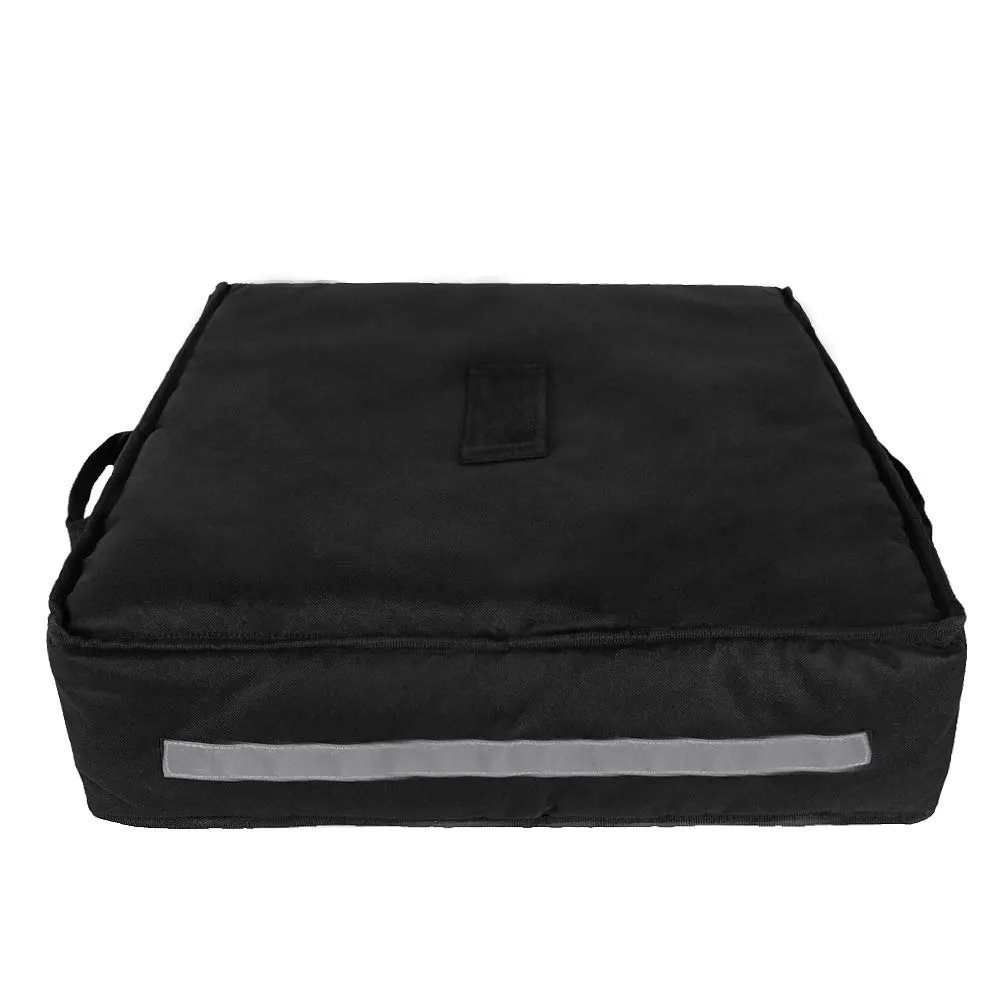 Insulated Food Delivery Bag Pizza Delivery Bags Professional Pizza Warmer Carrier Bags Moisture Free for 2-16" or 2-18" (Black, 20"X20"X6")
