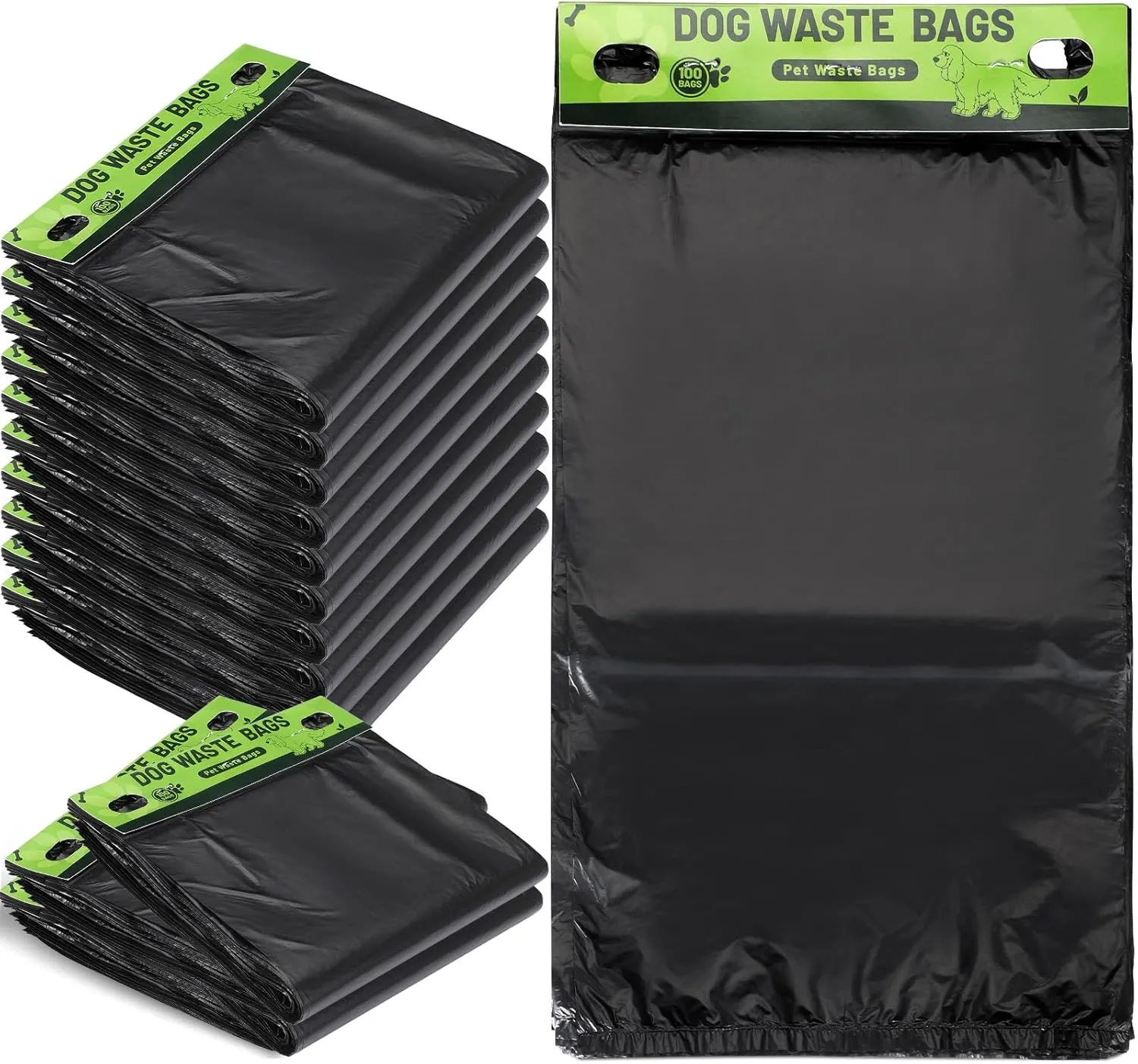 Ireer 1000 Pcs Header Bag Bulk Dog Pet Waste Bags Bulk Poop LeakProof Easy Single Pull Bags for Poop Dog Station Fit Hang Hole Dispenser Pet Waste Bag for Home Outdoor
