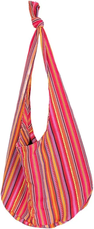 Irsutey Women One Shoulder Hand-Held Cotton Linen Jacquard Canvas Casual Shopping Bag