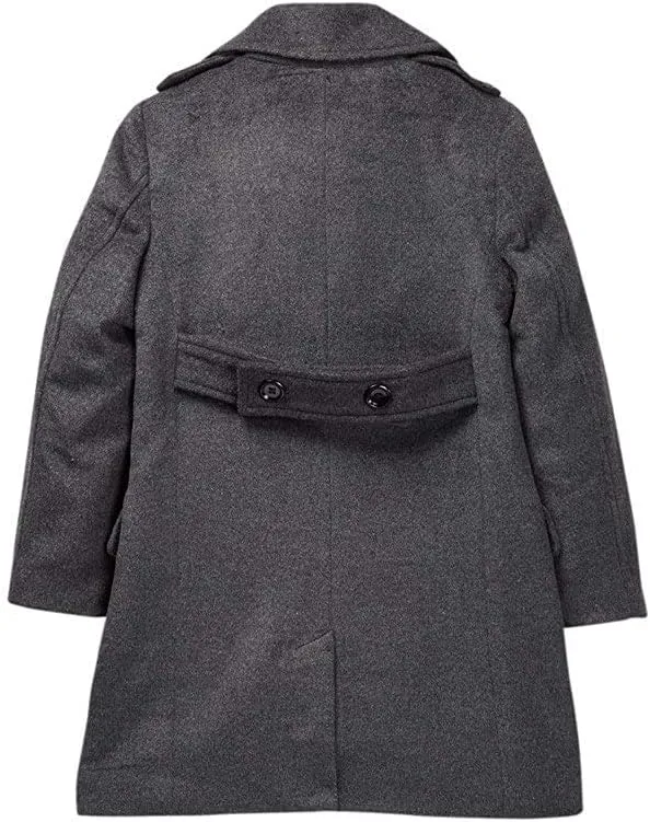 Isaac Mizrahi Boy’s Single Breasted Wool Overcoat with Epaulets - Colors