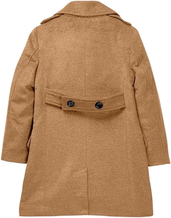 Isaac Mizrahi Boy’s Single Breasted Wool Overcoat with Epaulets - Colors