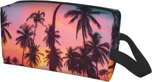 Island Palm Tree Travel Toiletry Bag for Women Men, Portable Hanging Toiletry Bag, Waterproof Dopp Kit Cosmetic Organizer, Large Capacity Shaving Bag Makeup Bag