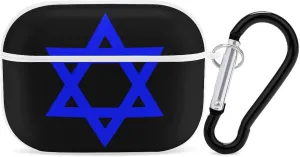 Israel Flag Hexagram Star Funny Hard Case Compatible with Airpods Pro Earbuds Headset Cover Protective Storage Bag for Men Women