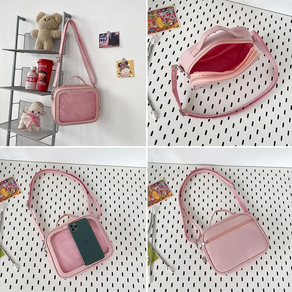 Ita JK Uniform Handbag, Kawaii Messenger Clear Shoulder Crossbody Purse, Kawaii Pin Display Bag With Insert For Anime