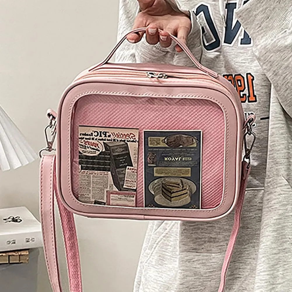 Ita JK Uniform Handbag, Kawaii Messenger Clear Shoulder Crossbody Purse, Kawaii Pin Display Bag With Insert For Anime