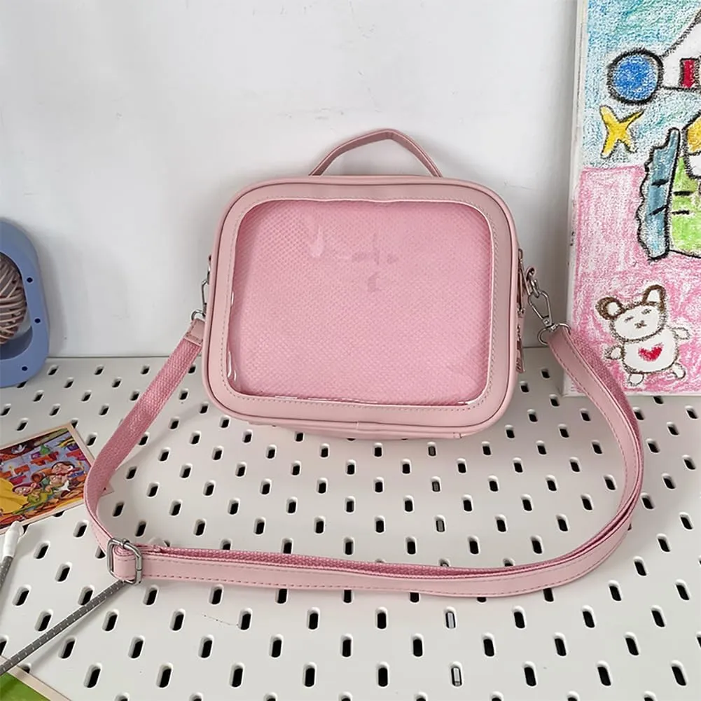 Ita JK Uniform Handbag, Kawaii Messenger Clear Shoulder Crossbody Purse, Kawaii Pin Display Bag With Insert For Anime
