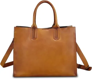 IVTG Genuine Leather Large Purses and Briefcase for Women Top Handle Handbag Crossbody Shoulder Bag Work Tote for Laptop