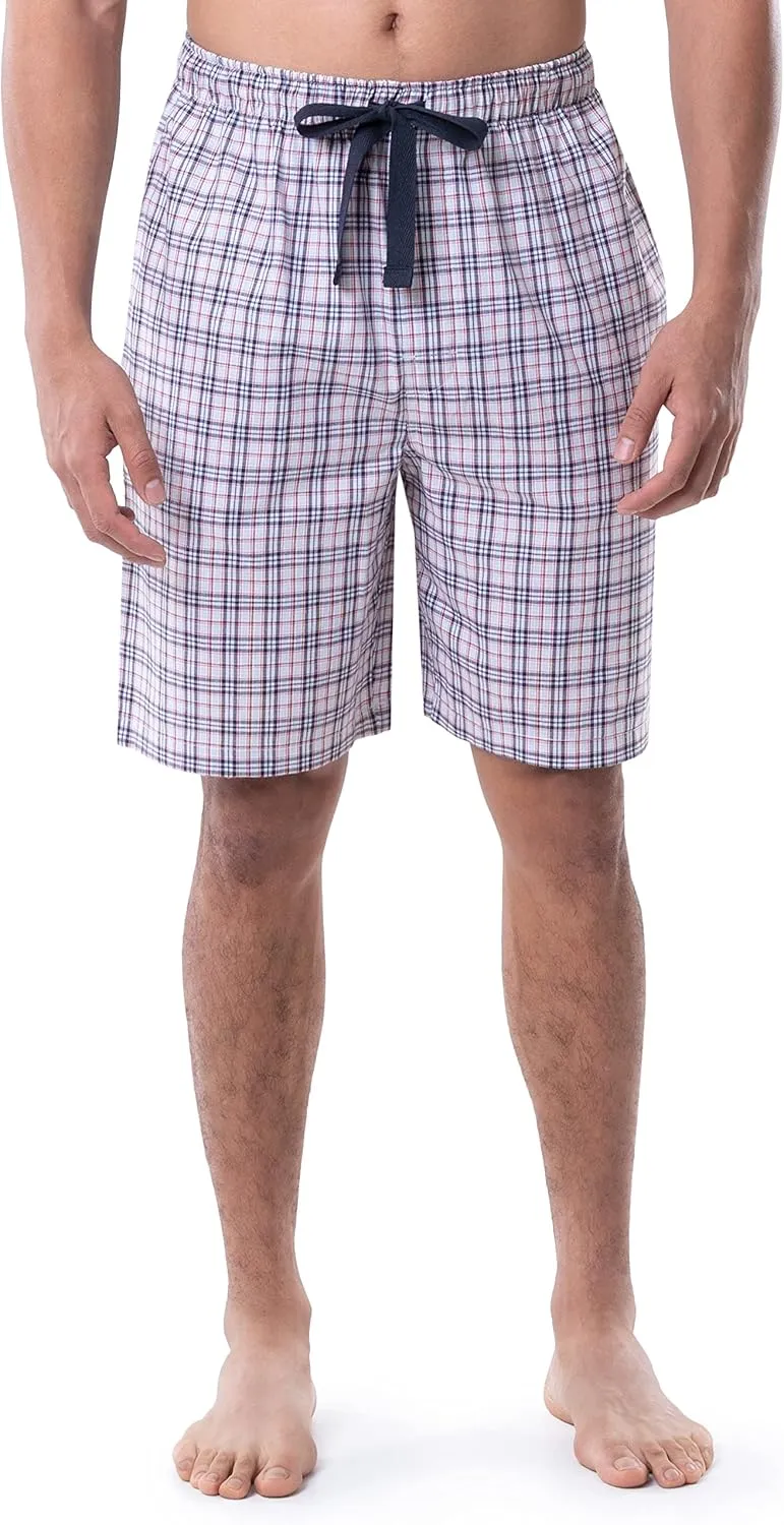 IZOD mens Printed Poplin Relaxed Fit Drawstring Sleep Shorts