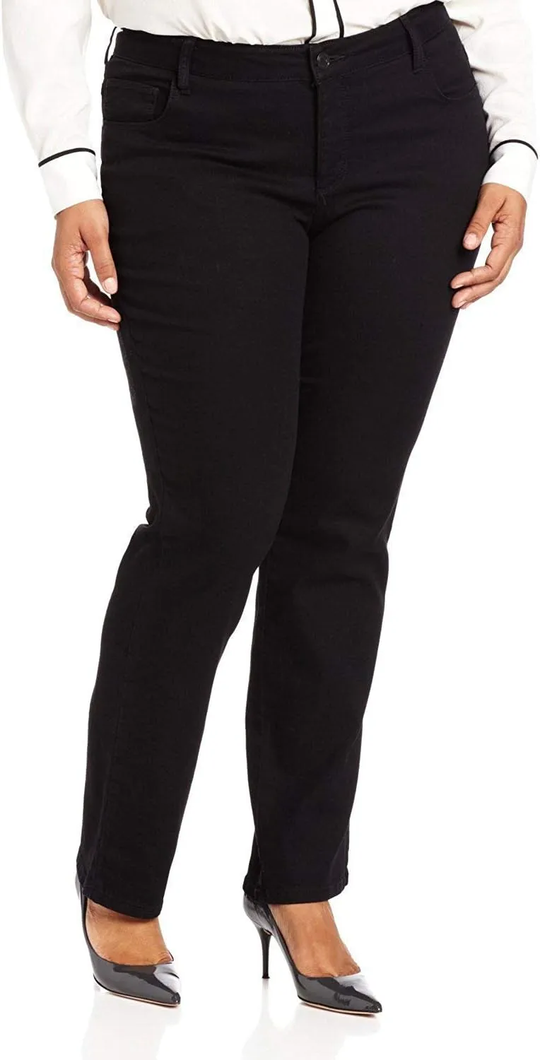 Jack David Women's Plus Size Stretch Black/Blue mid Rise Denim Jeans Pants Skinny Leg