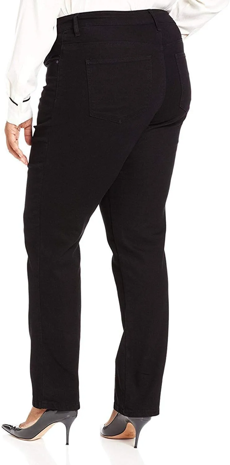 Jack David Women's Plus Size Stretch Black/Blue mid Rise Denim Jeans Pants Skinny Leg