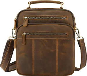 Jack&Chris Leather Man Purse Shoulder Bag,Small Mens Crossbody Messenger Bags for Work,Men Satchel Handbag…