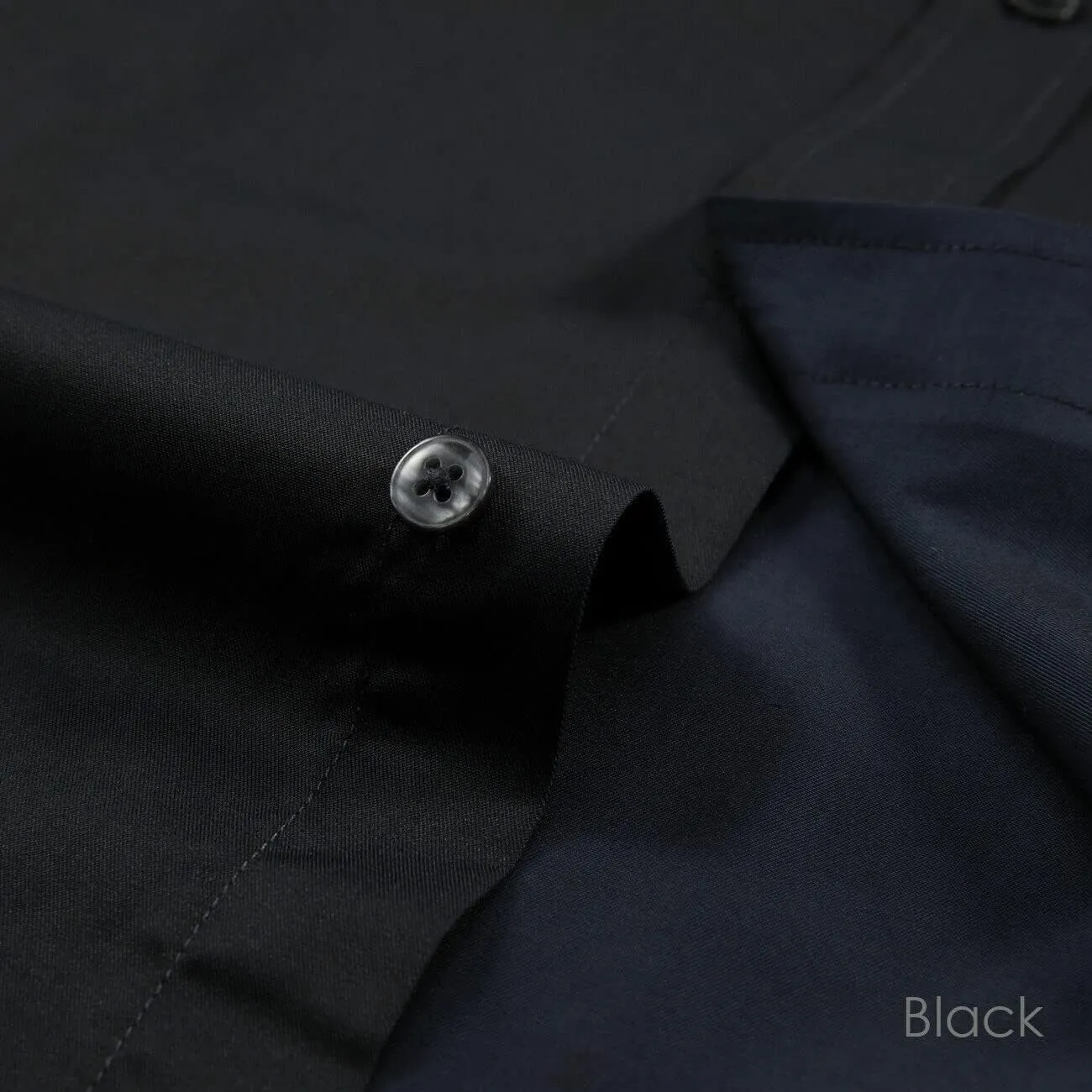 JANEO BRITISH APPAREL Nos Tibi Serviat UK Co Black Men's Plain Regular Fit Shirts,Long Sleeve Formal Dress Shirt,Button Cuffs