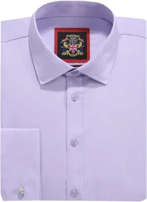 JANEO BRITISH APPAREL Nos Tibi Serviat UK Co Lavender Men's Plain Regular Fit Shirts,Long Sleeve Formal Dress,Button Cuffs.