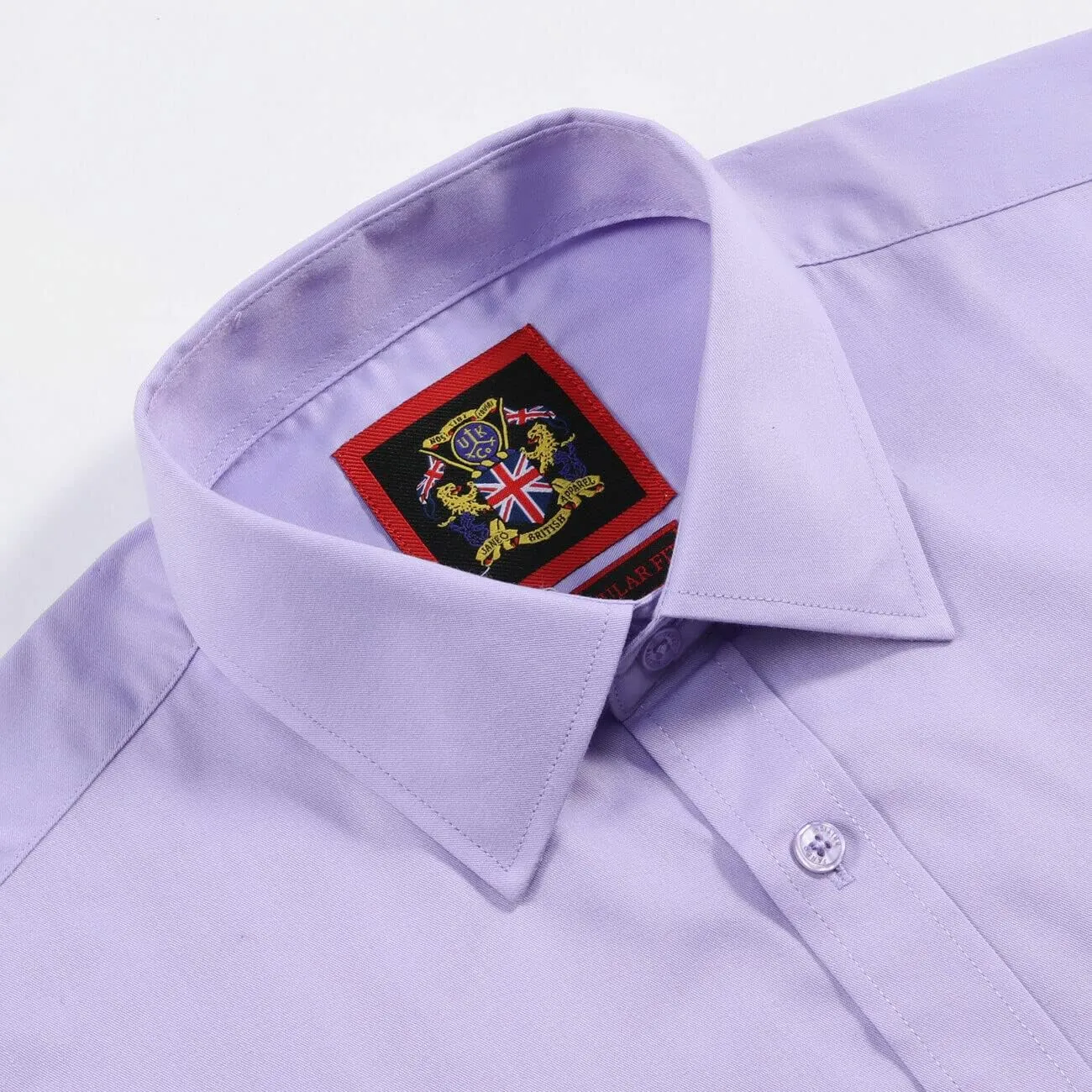 JANEO BRITISH APPAREL Nos Tibi Serviat UK Co Lavender Men's Plain Regular Fit Shirts,Long Sleeve Formal Dress,Button Cuffs.
