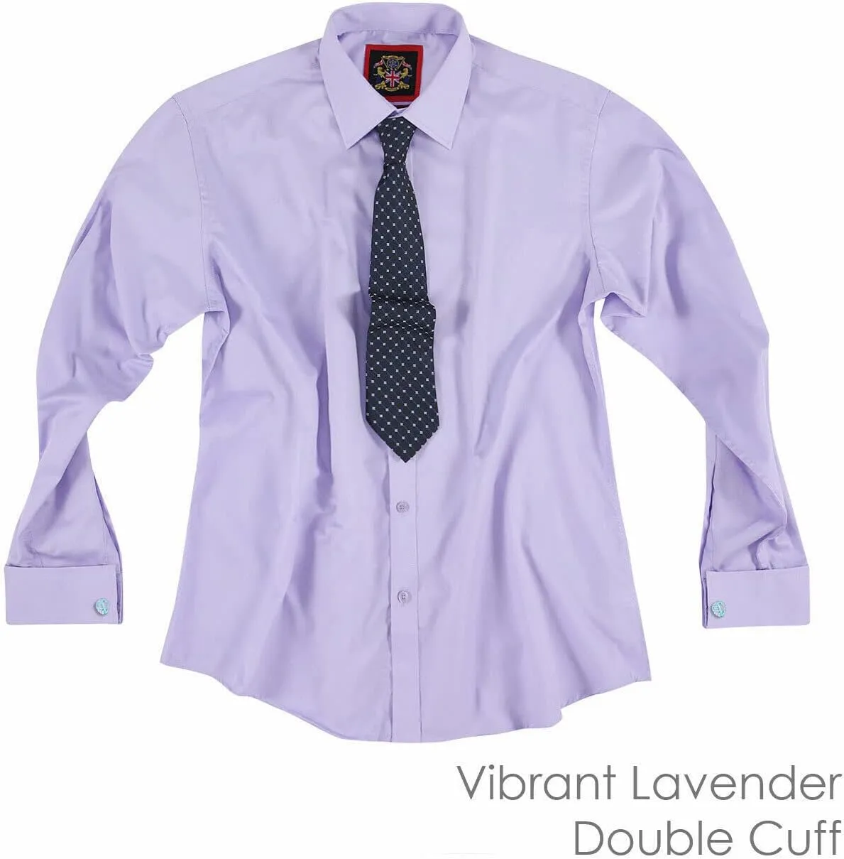 JANEO BRITISH APPAREL Nos Tibi Serviat UK Co Lavender Men's Plain Regular Fit Shirts,Long Sleeve Formal Dress,Button Cuffs.